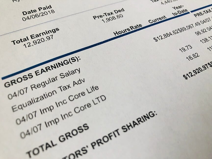 Gross and Net Pay Section